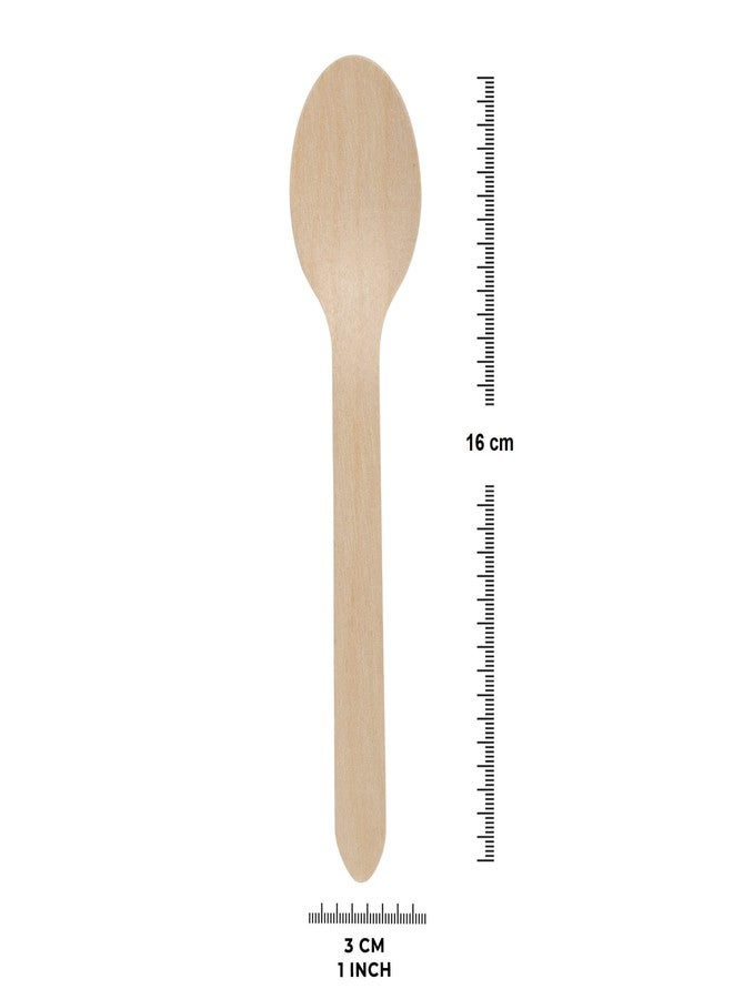 e kysa basics Disposable Wooden Spoons, 16 Cm, Beige - 100 pcs - Image 2